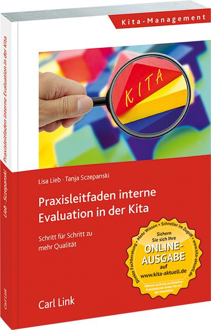 Vorderes Coverbild Praxisleitfaden interne Evaluation in der Kita
