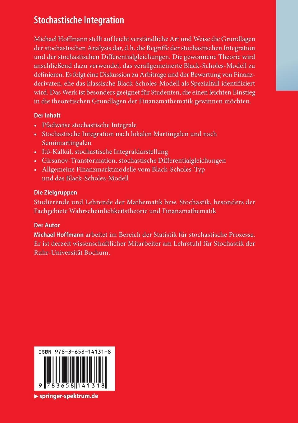 Rückseitencover Stochastische Integration