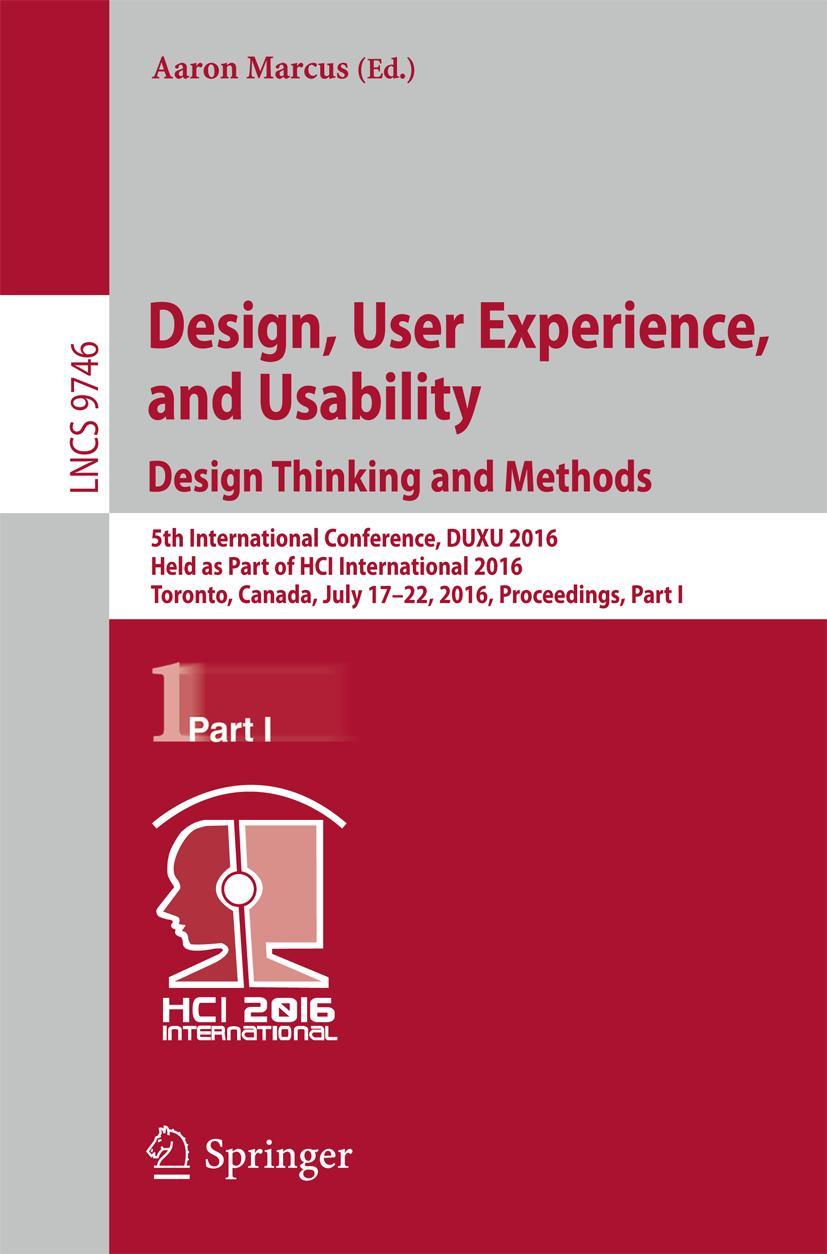 Vorderes Coverbild Design, User Experience, and Usability: Design Thinking and Methods