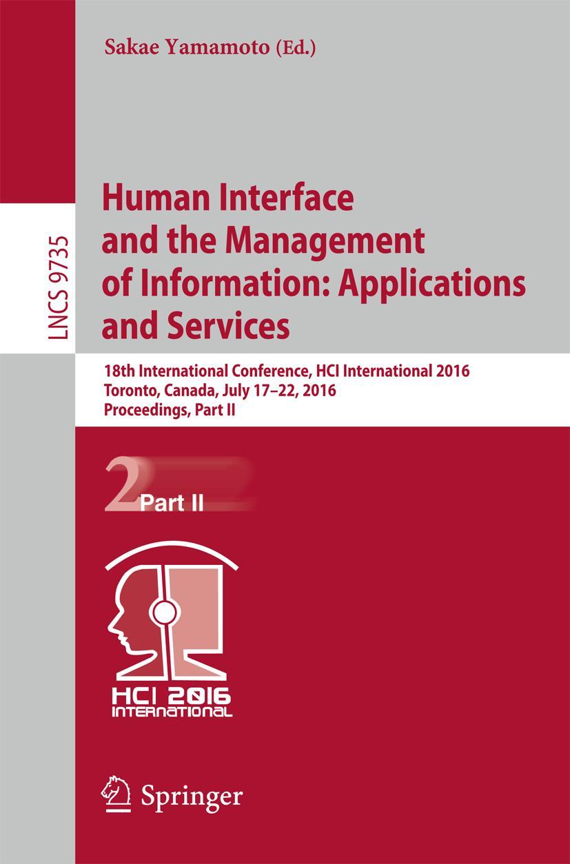 Vorderes Coverbild Human Interface and the Management of Information: Applications and Services