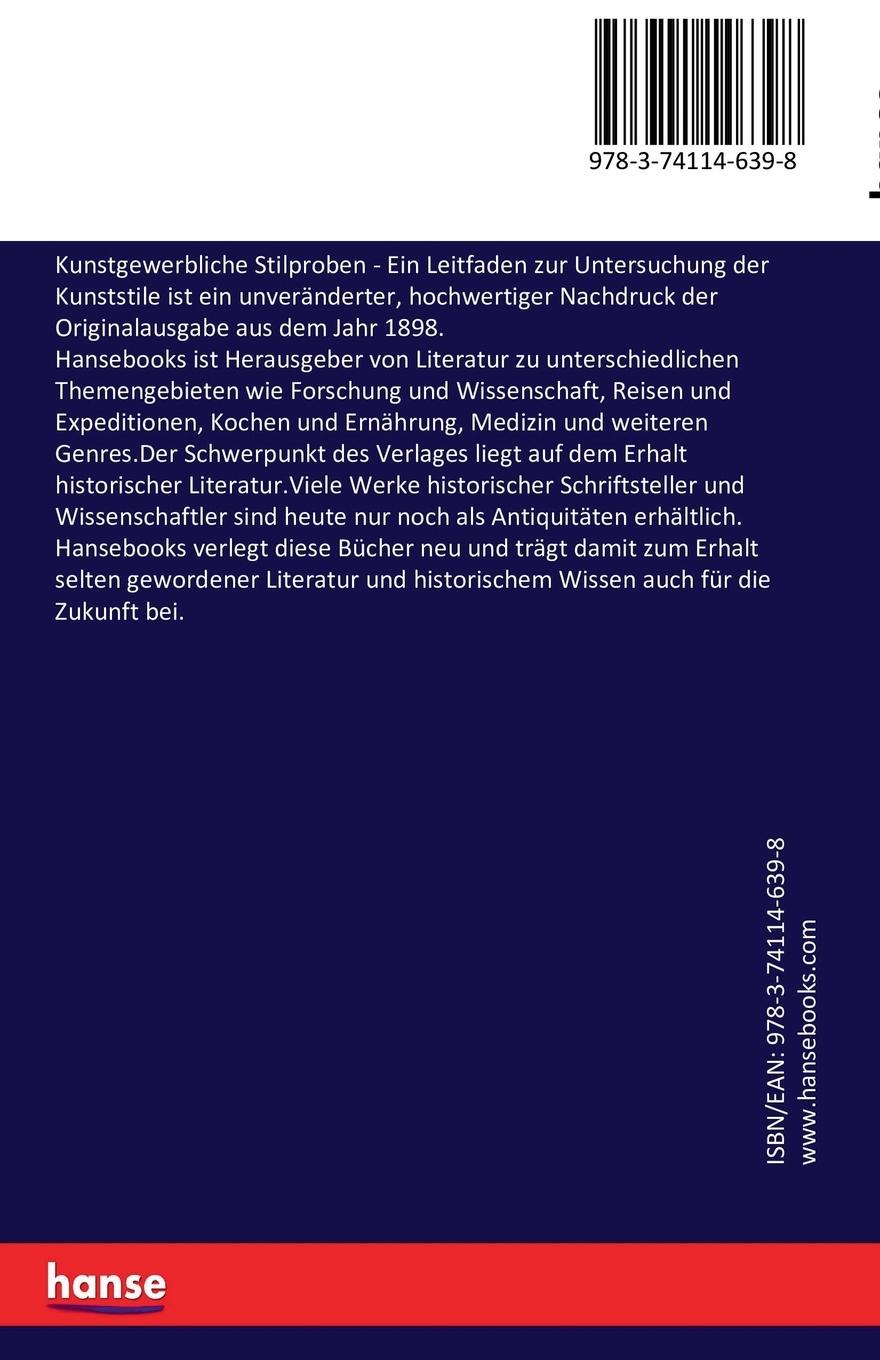 Rückseitencover Kunstgewerbliche Stilproben