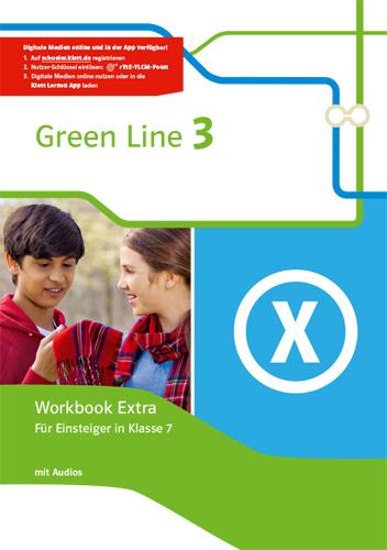 Vorderes Coverbild Green Line 3. Workbook Extra mit Audio-CDs für Einsteiger in Klasse 7