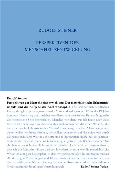 Vorderes Coverbild Perspektiven der Menschheitsentwickelung. Der materialistische Erkenntnisimpuls und die Aufgabe der Anthroposophie