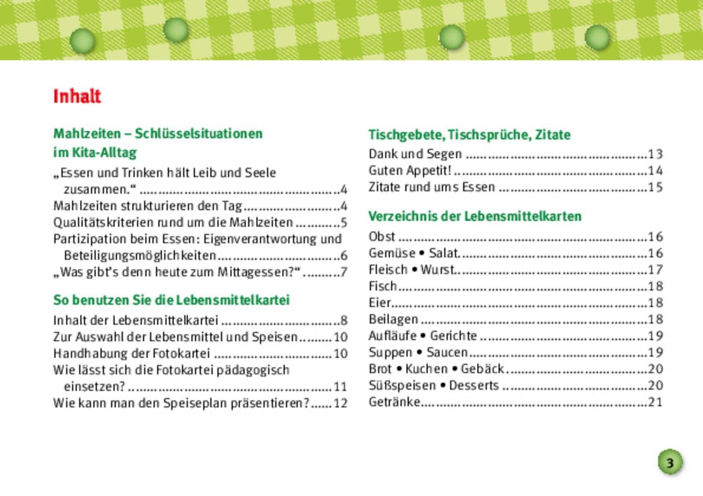 Beispielinhalt (Bild) Mahlzeit! Der Kita-Speiseplan in Bildern