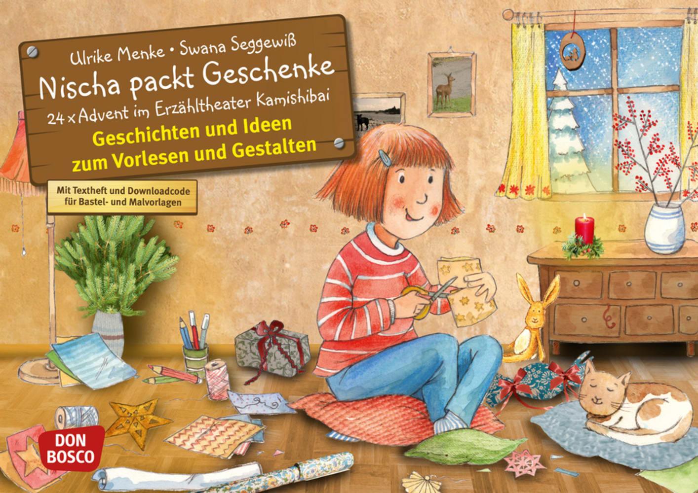 Vorderes Coverbild Nischa packt Geschenke. Adventskalender.