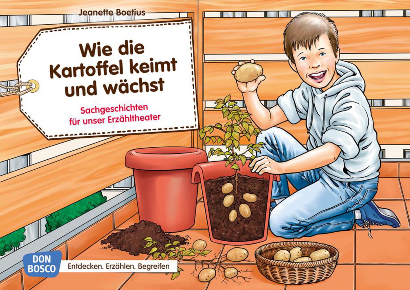 Vorderes Coverbild Wie die Kartoffel keimt und wächst. Kamishibai Bildkartenset.