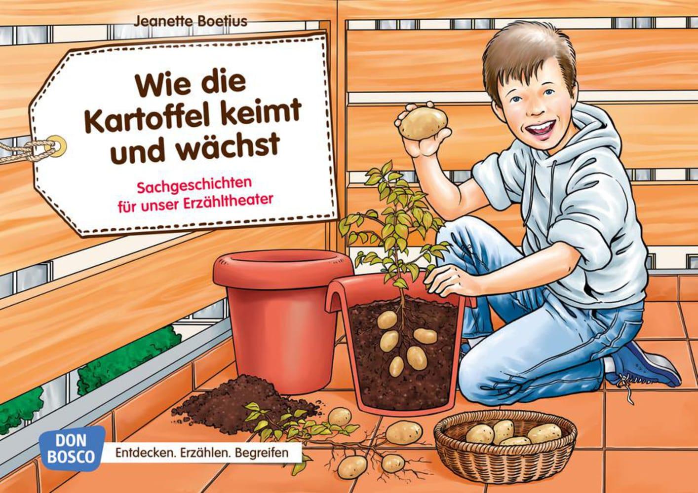 Vorderes Coverbild Wie die Kartoffel keimt und wächst. Kamishibai Bildkartenset.