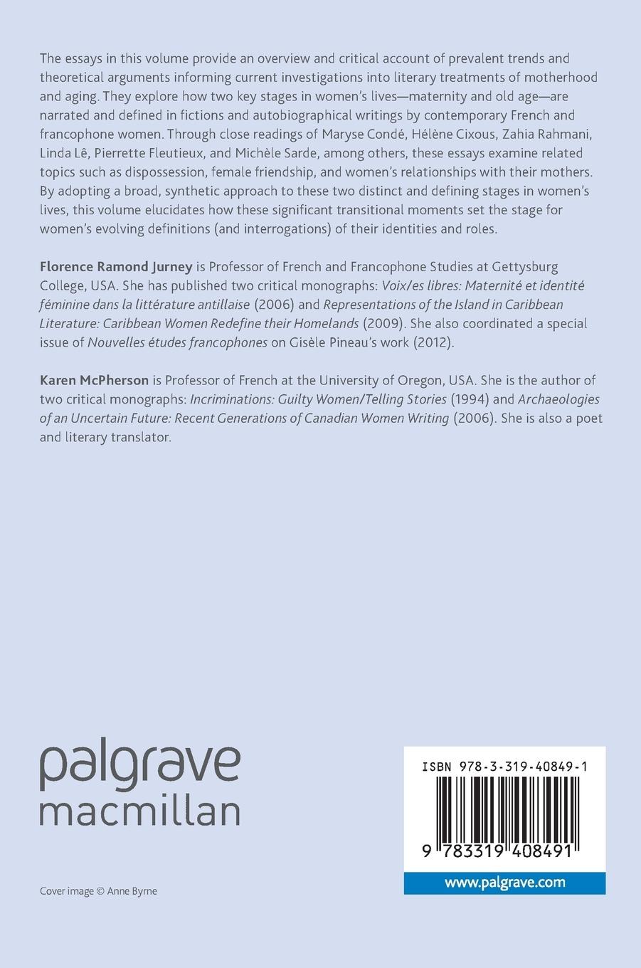 Rückseitencover Women's Lives in Contemporary French and Francophone Literature