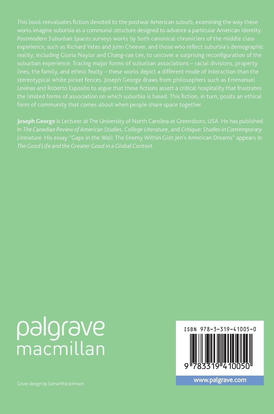Rückseitencover Postmodern Suburban Spaces