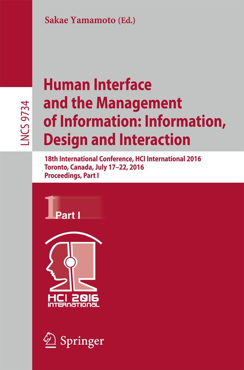 Vorderes Coverbild Human Interface and the Management of Information: Information, Design and Interaction