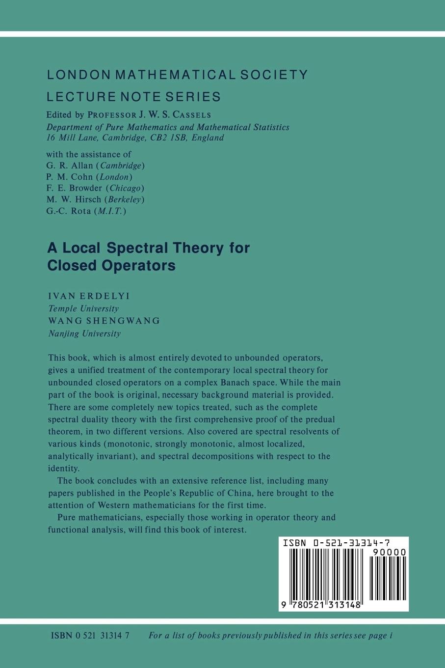 Rückseitencover A Local Spectral Theory for Closed Operators