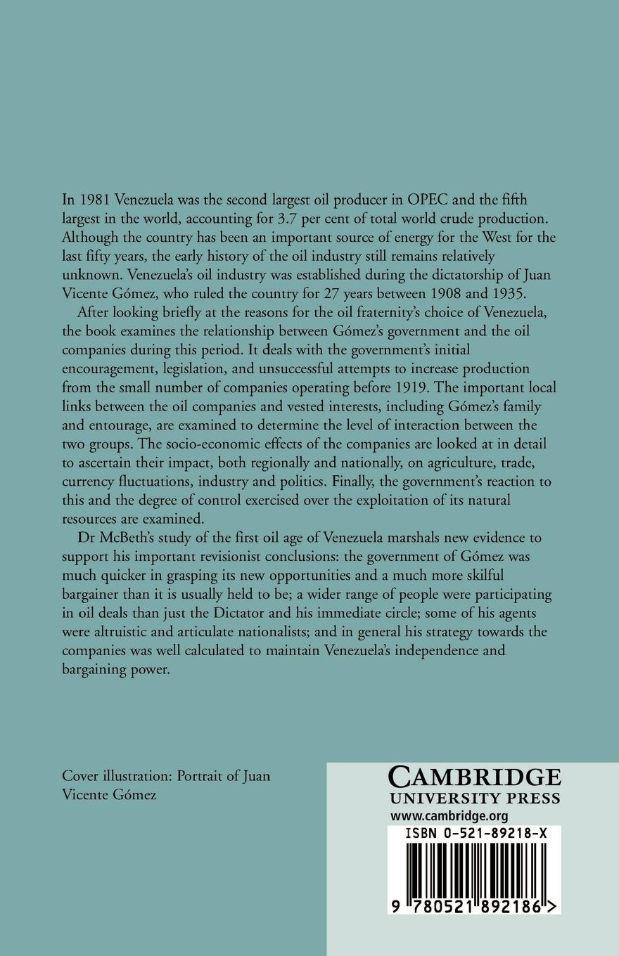 Rückseitencover Juan Vicente Gomez and the Oil Companies in Venezuela, 1908 1935
