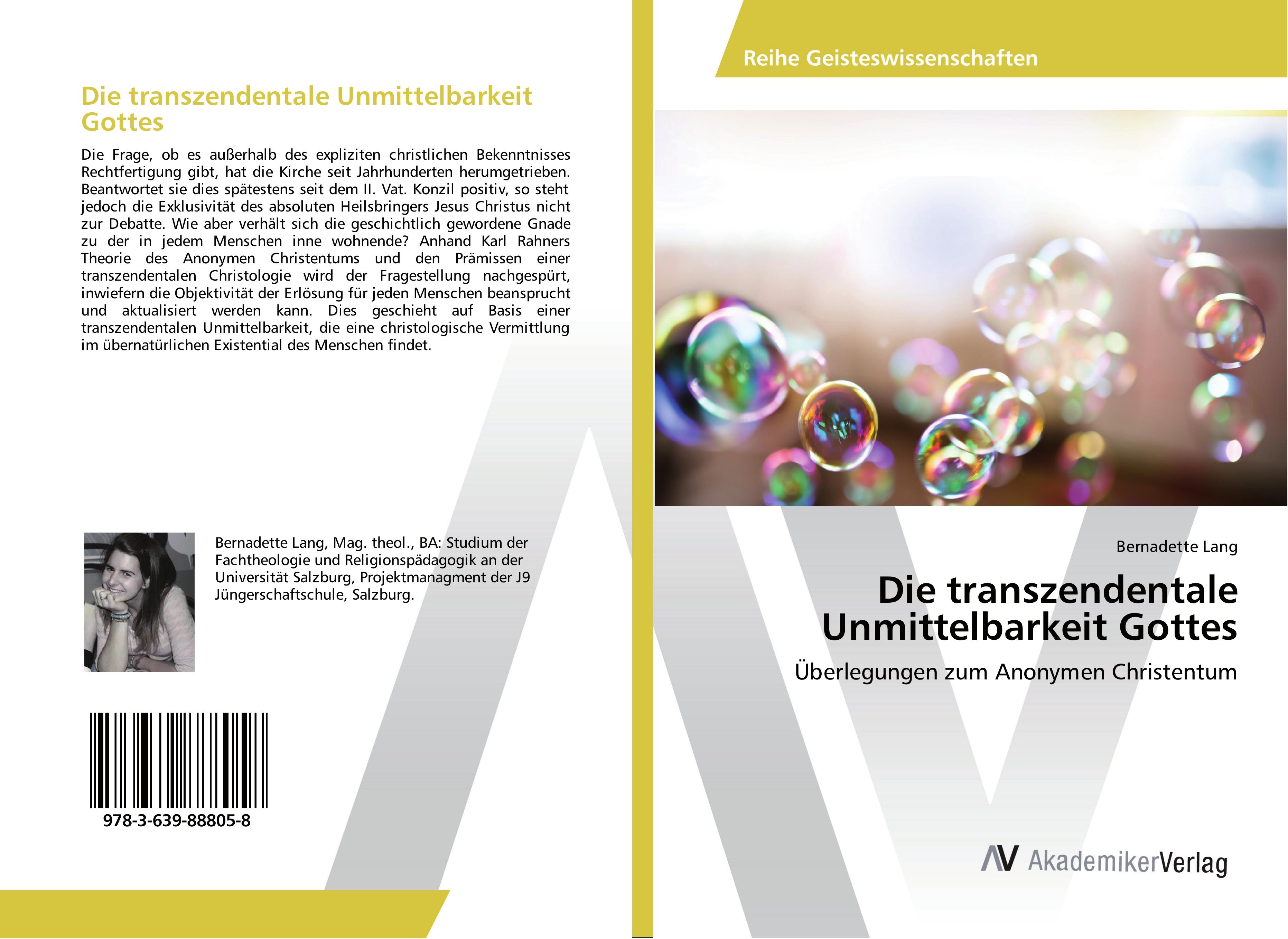 Vorderes Coverbild Die transzendentale Unmittelbarkeit Gottes