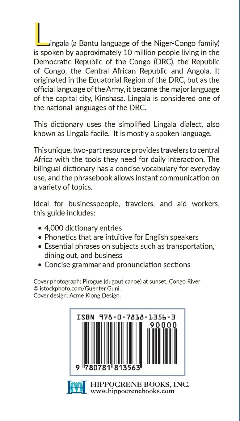 Rückseitencover Lingala-English/English-Lingala Dictionary & Phrasebook