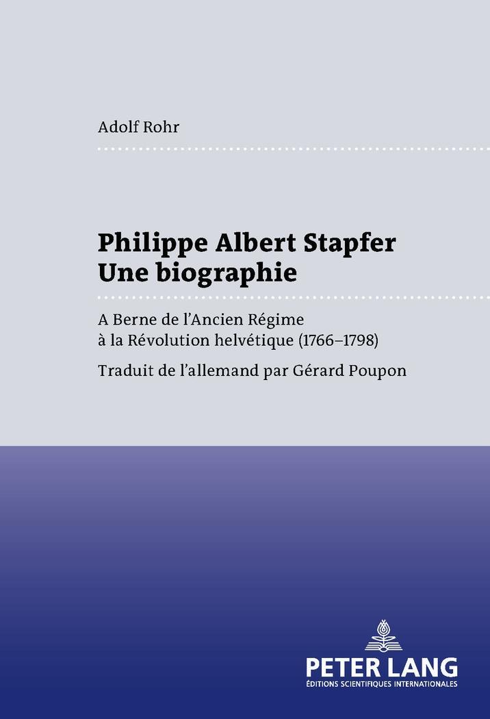 Vorderes Coverbild Philippe Albert Stapfer- Une biographie