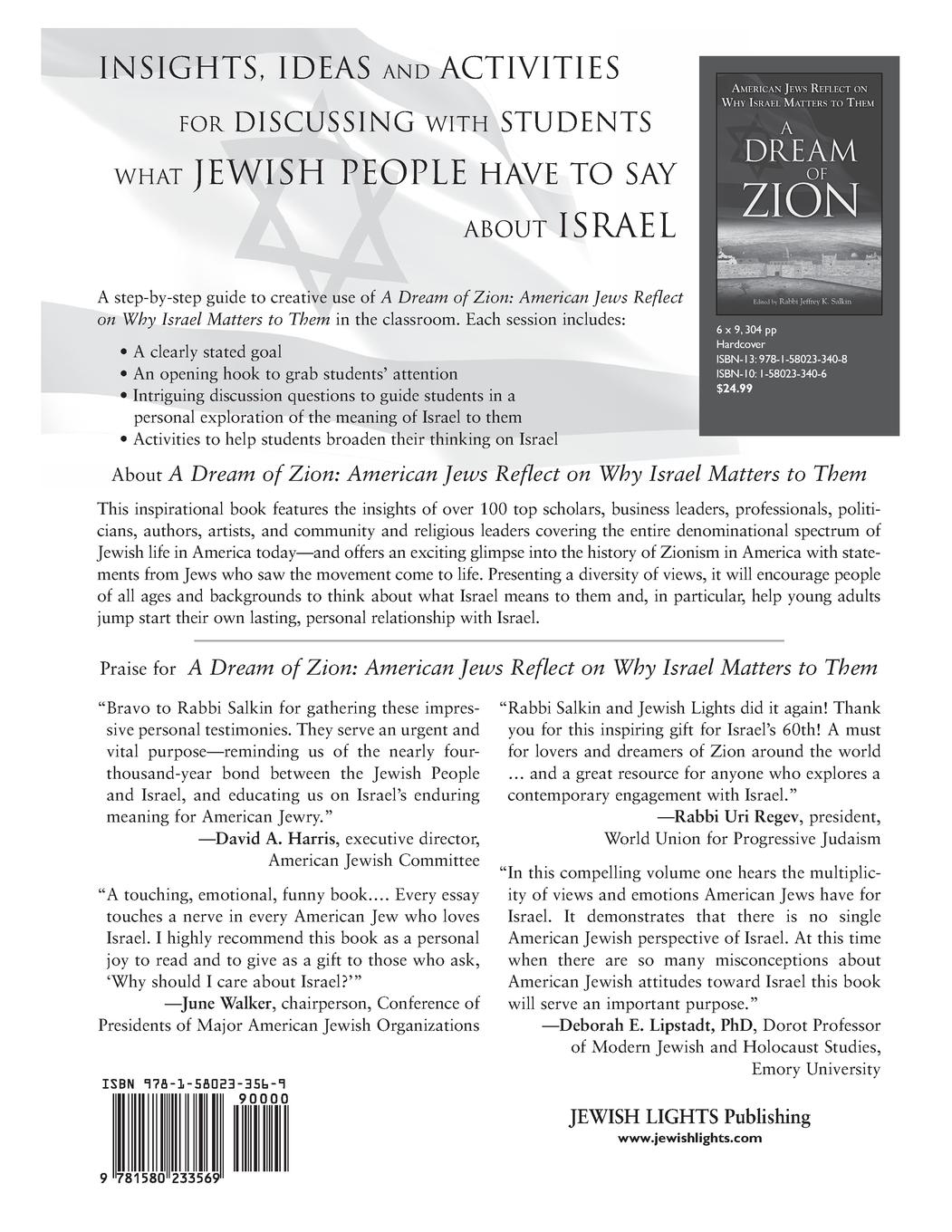 Rückseitencover A Dream of Zion Teacher's Guide