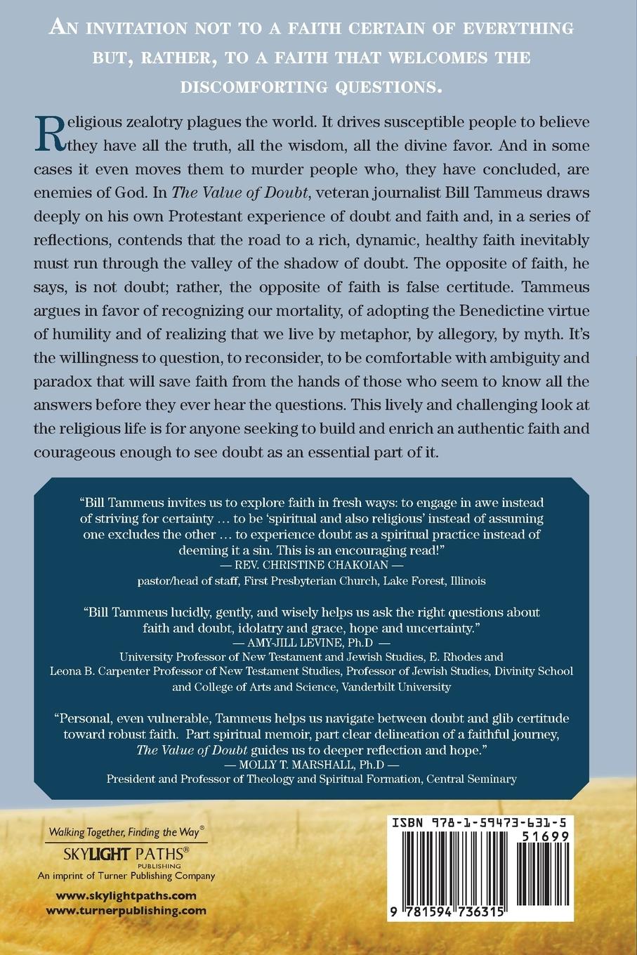 Rückseitencover The Value of Doubt