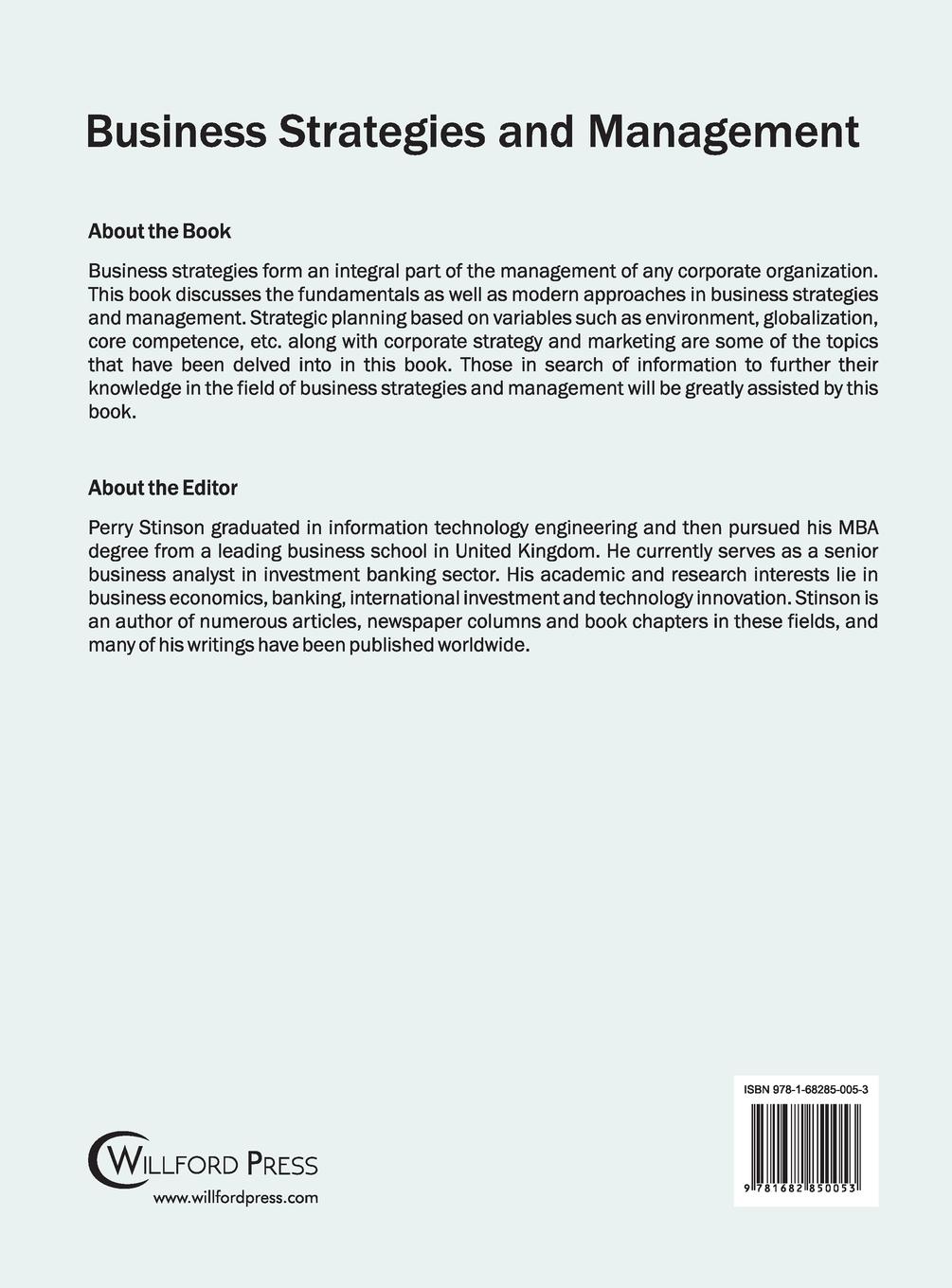 Rückseitencover Business Strategies and Management