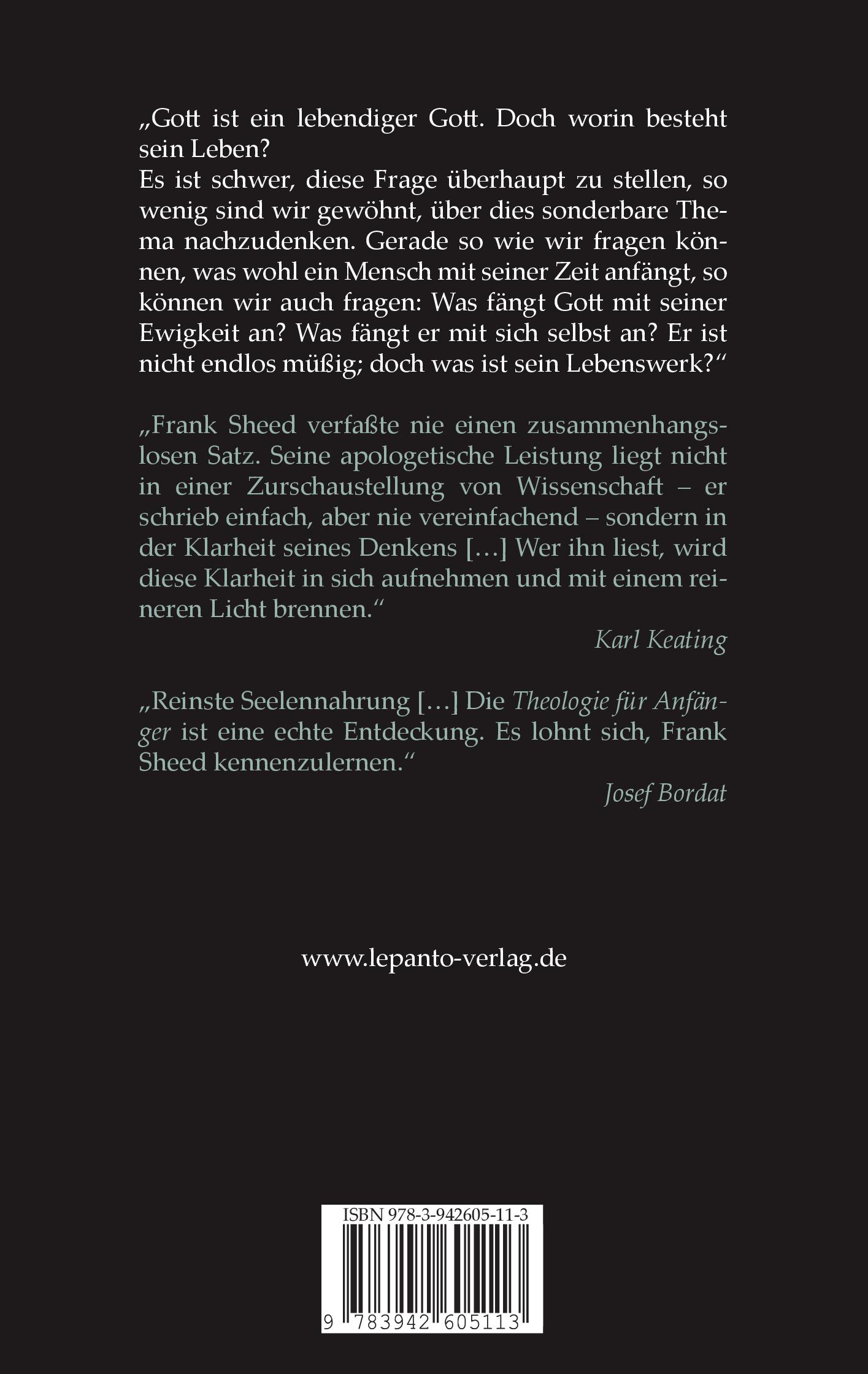 Rückseitencover Theologie für Anfänger