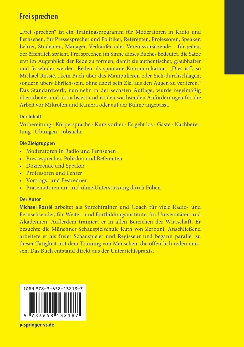 Rückseitencover Frei sprechen