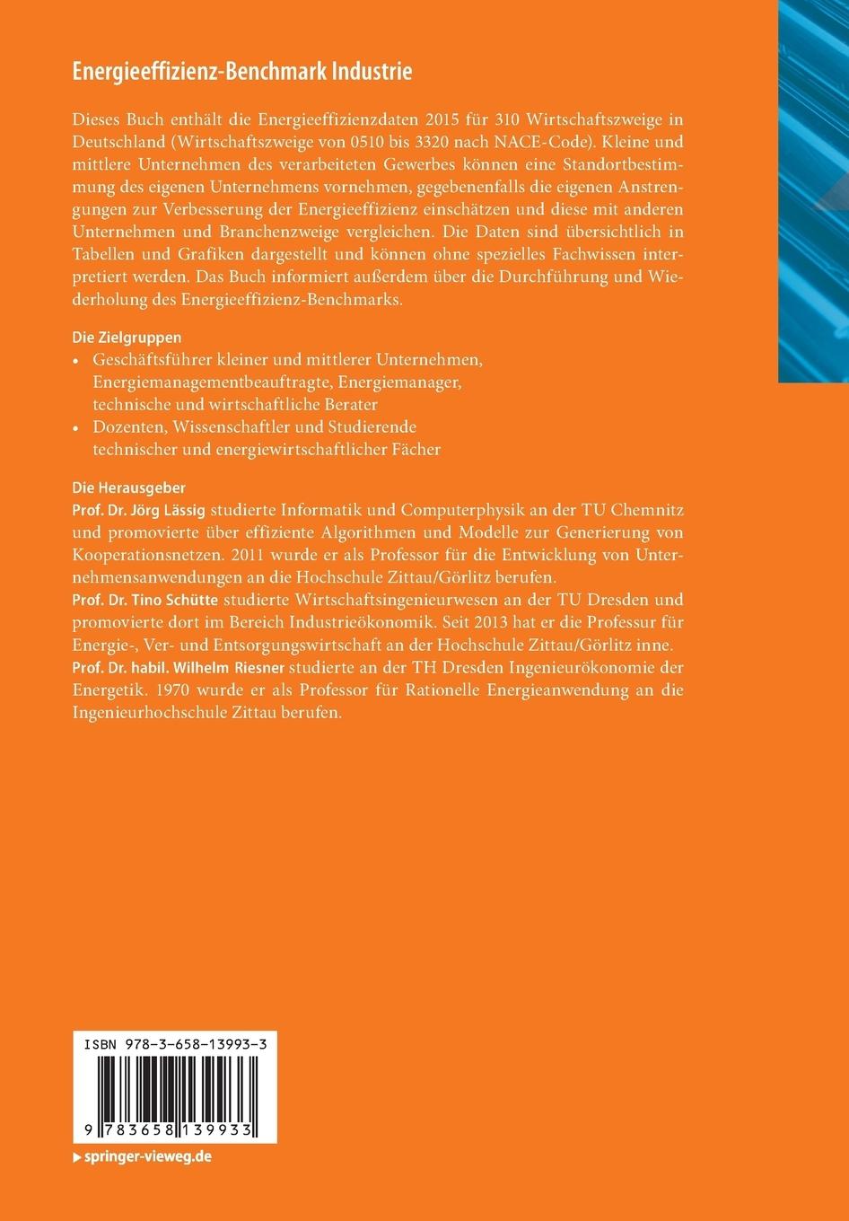 Rückseitencover Energieeffizienz-Benchmark Industrie