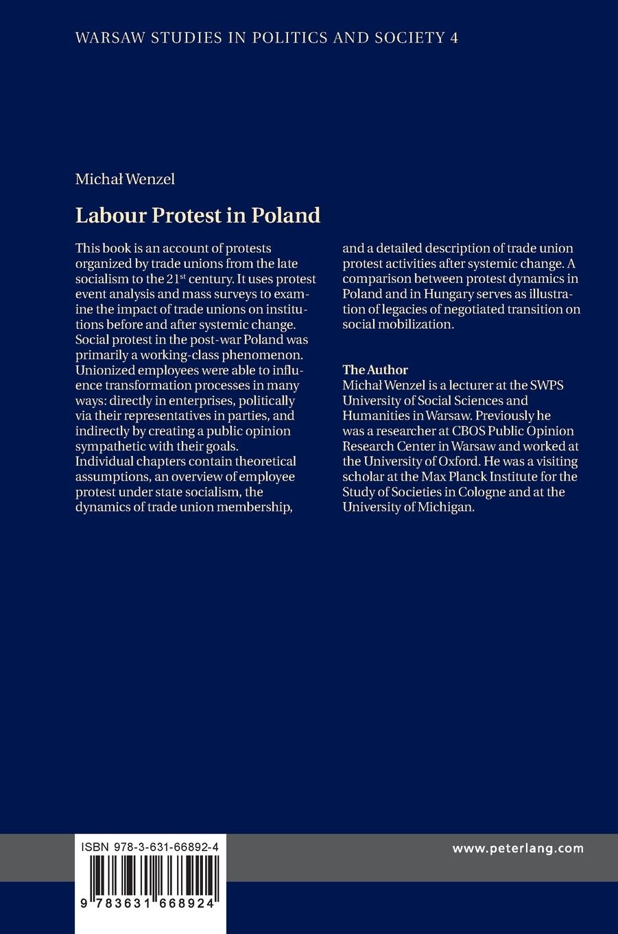 Rückseitencover Labour Protest in Poland