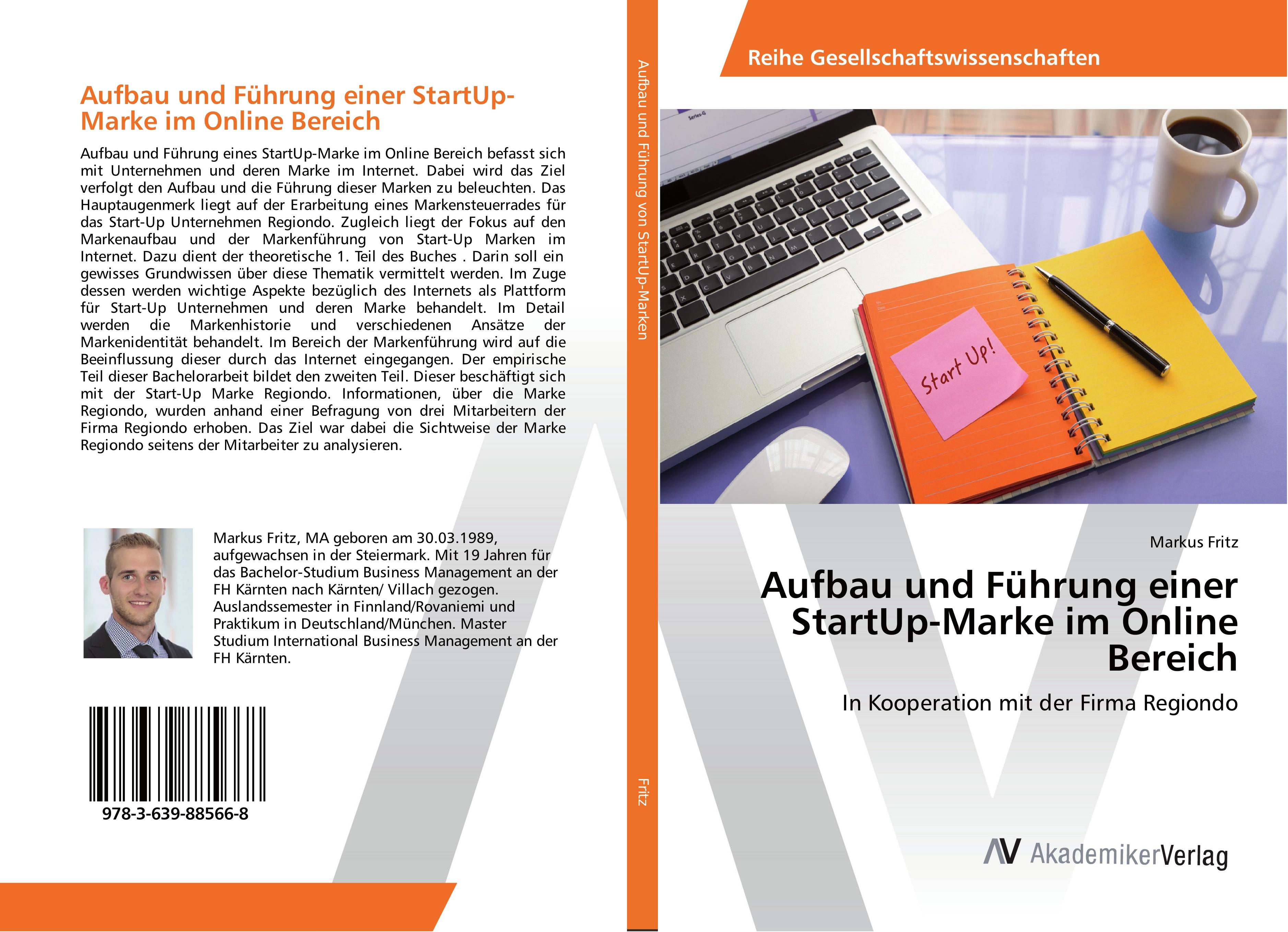 Vorderes Coverbild Aufbau und Führung einer StartUp-Marke im Online Bereich