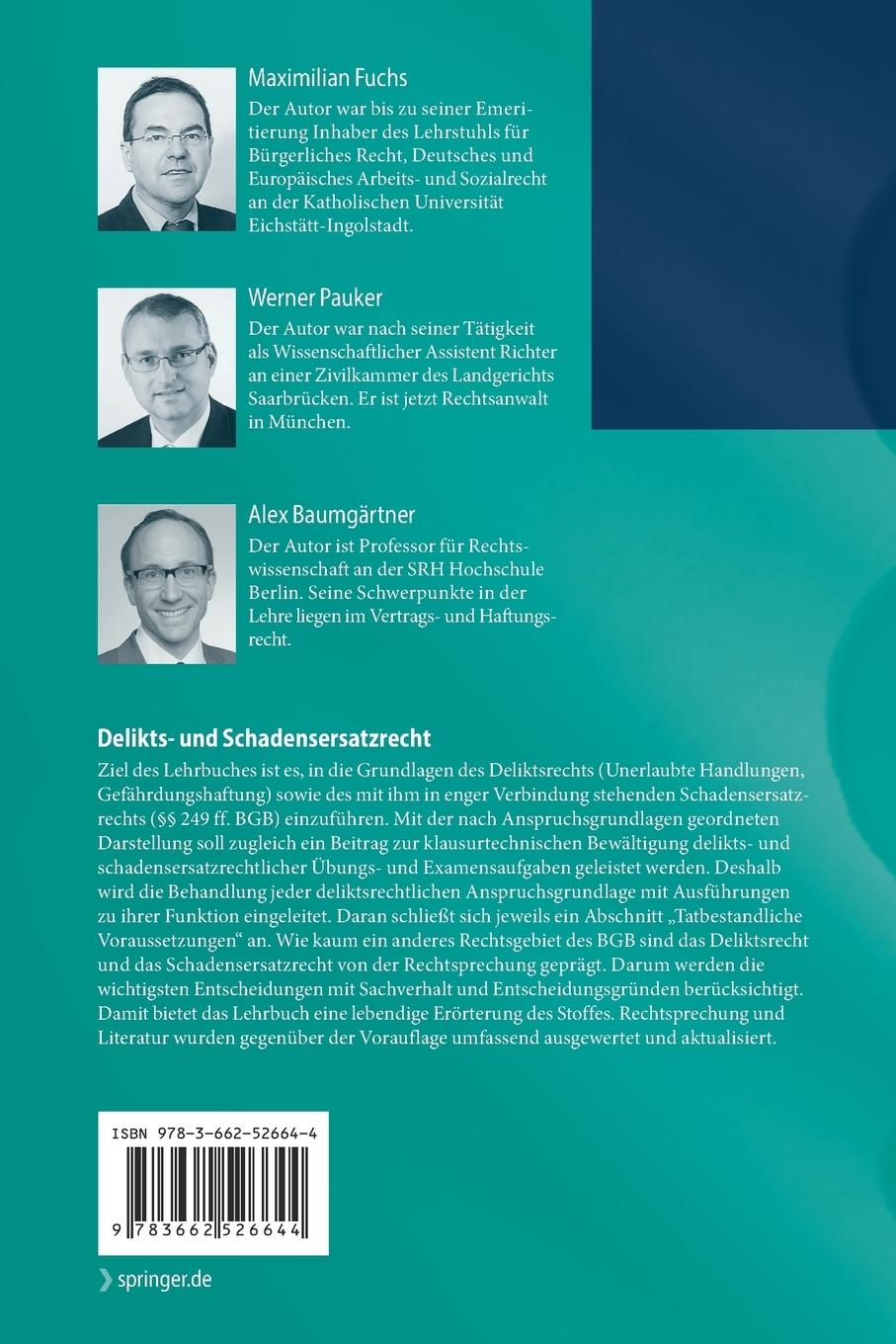 Rückseitencover Delikts- und Schadensersatzrecht