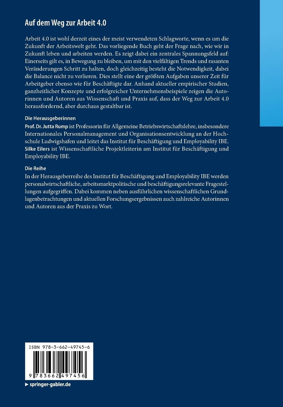Rückseitencover Auf dem Weg zur Arbeit 4.0