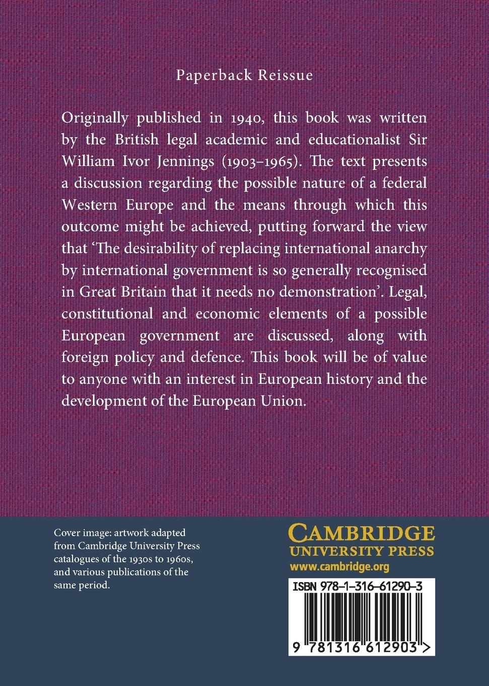 Rückseitencover A Federation For Western Europe