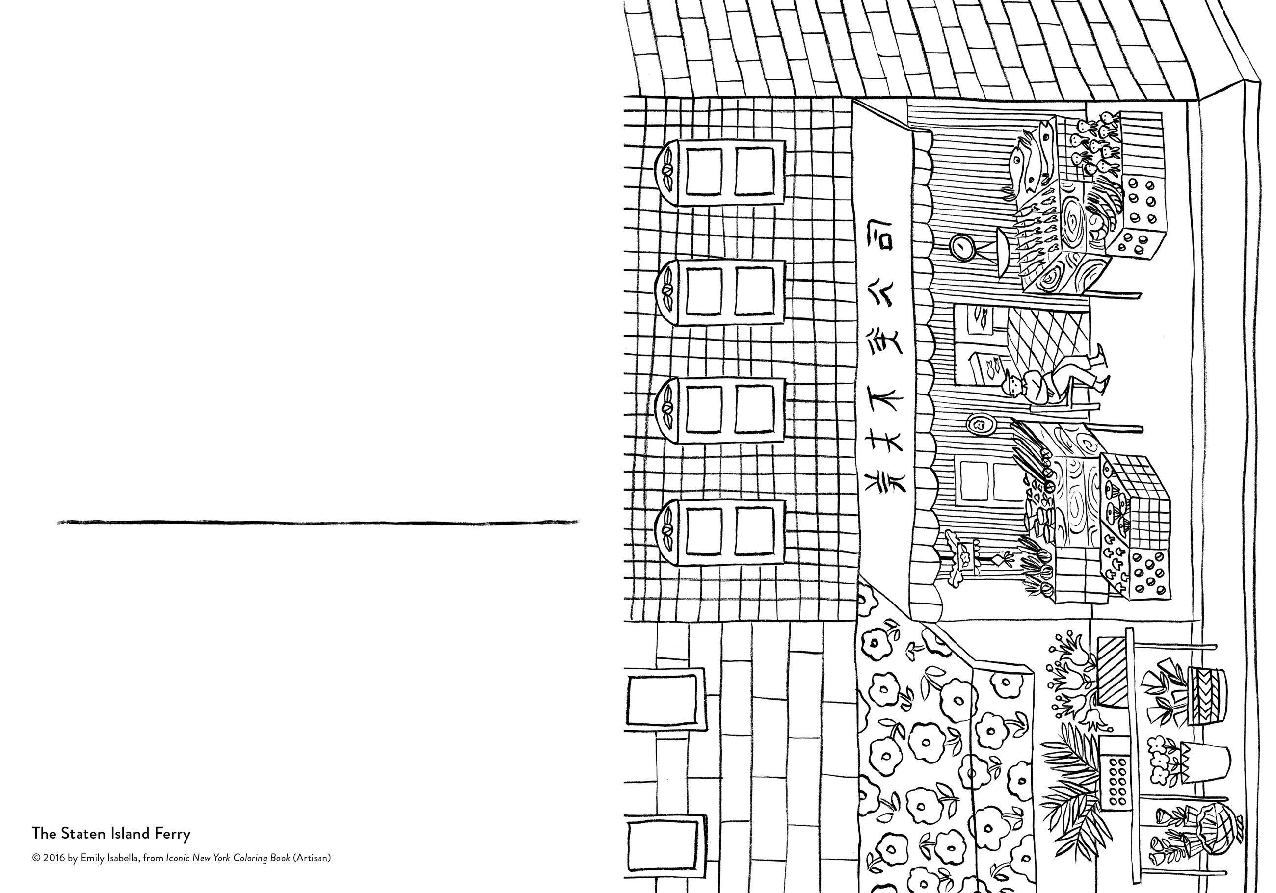 Beispielinhalt (Bild) Iconic New York Coloring Book