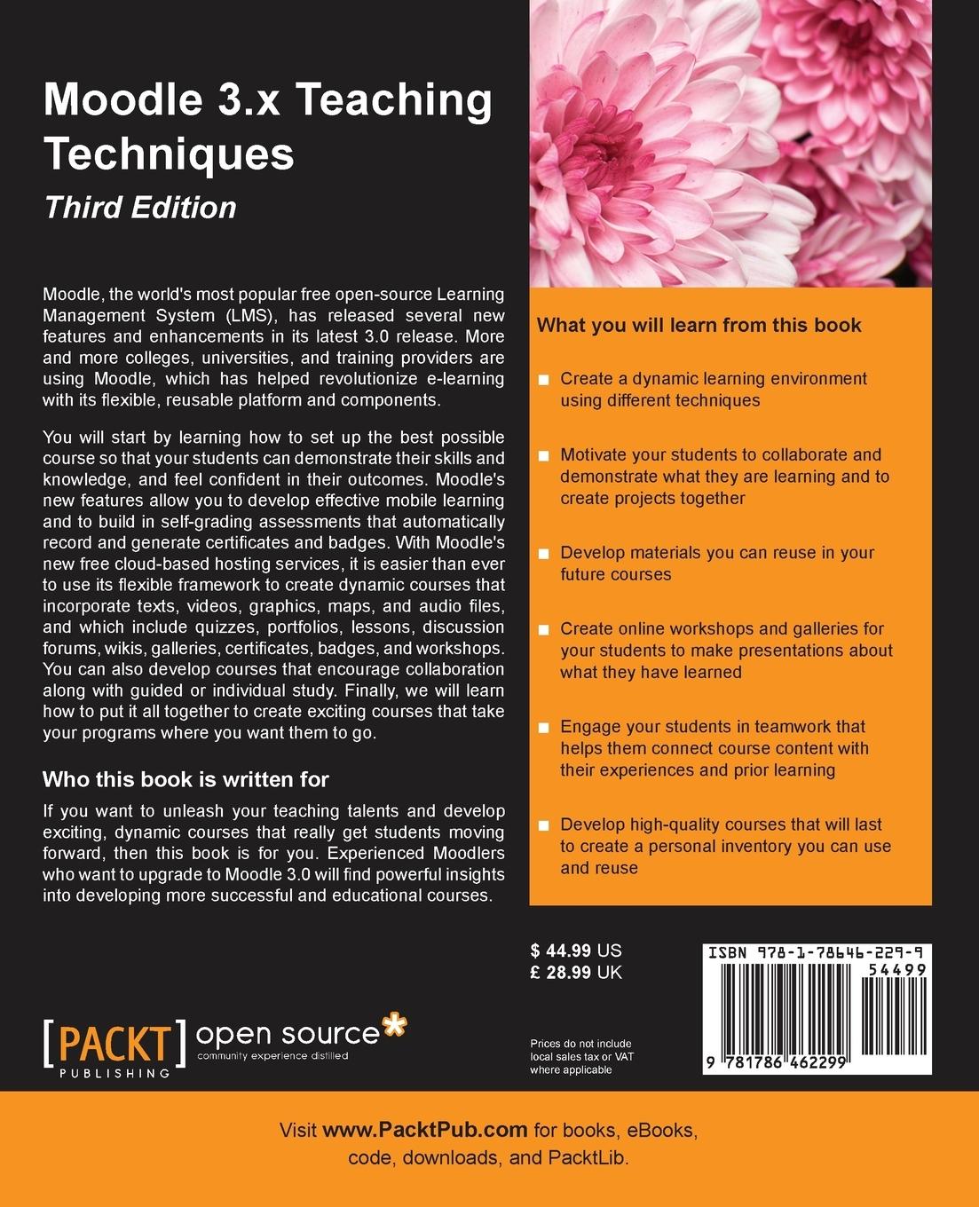 Rückseitencover Moodle 3.x Teaching Techniques - Third Edition