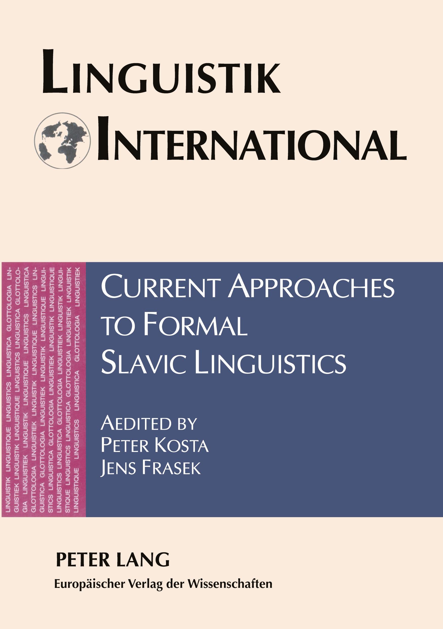 Vorderes Coverbild Current Approaches to Formal Slavic Linguistics