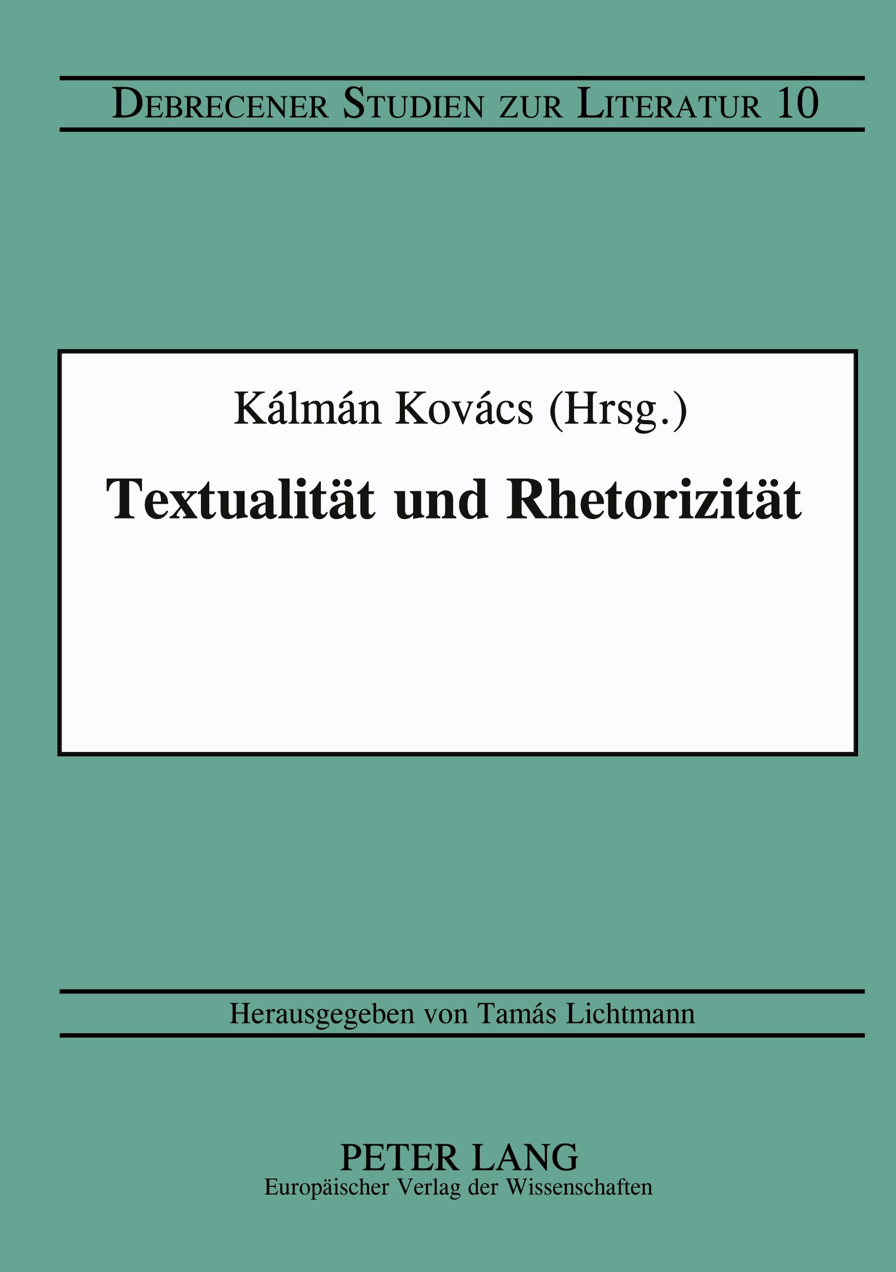 Vorderes Coverbild Textualität und Rhetorizität