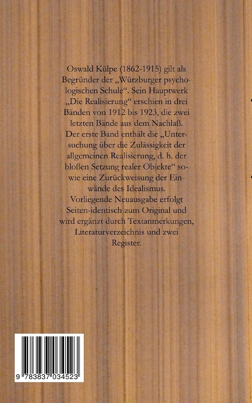 Rückseitencover Die Realisierung.