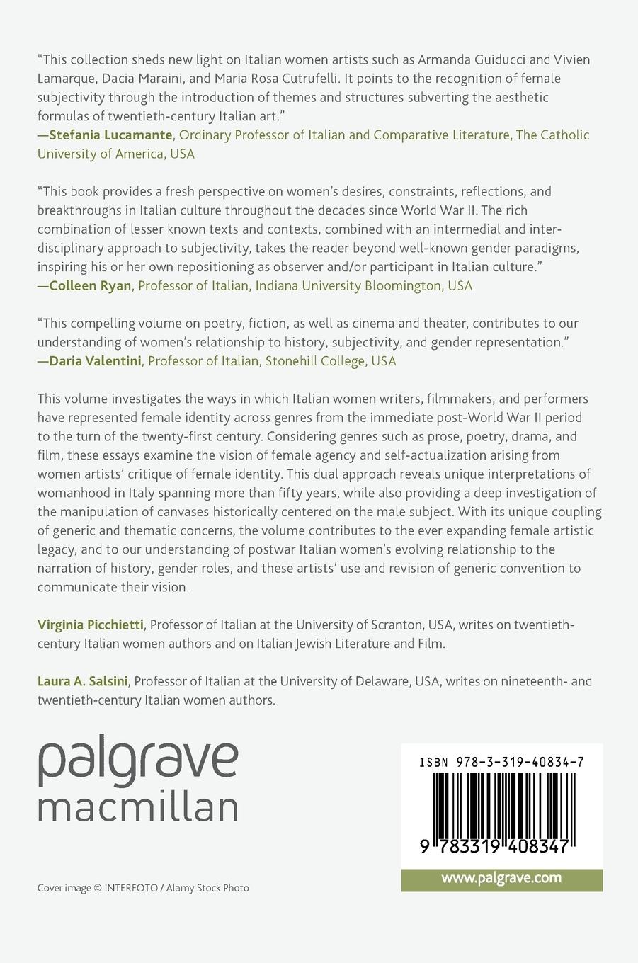 Rückseitencover Writing and Performing Female Identity in Italian Culture