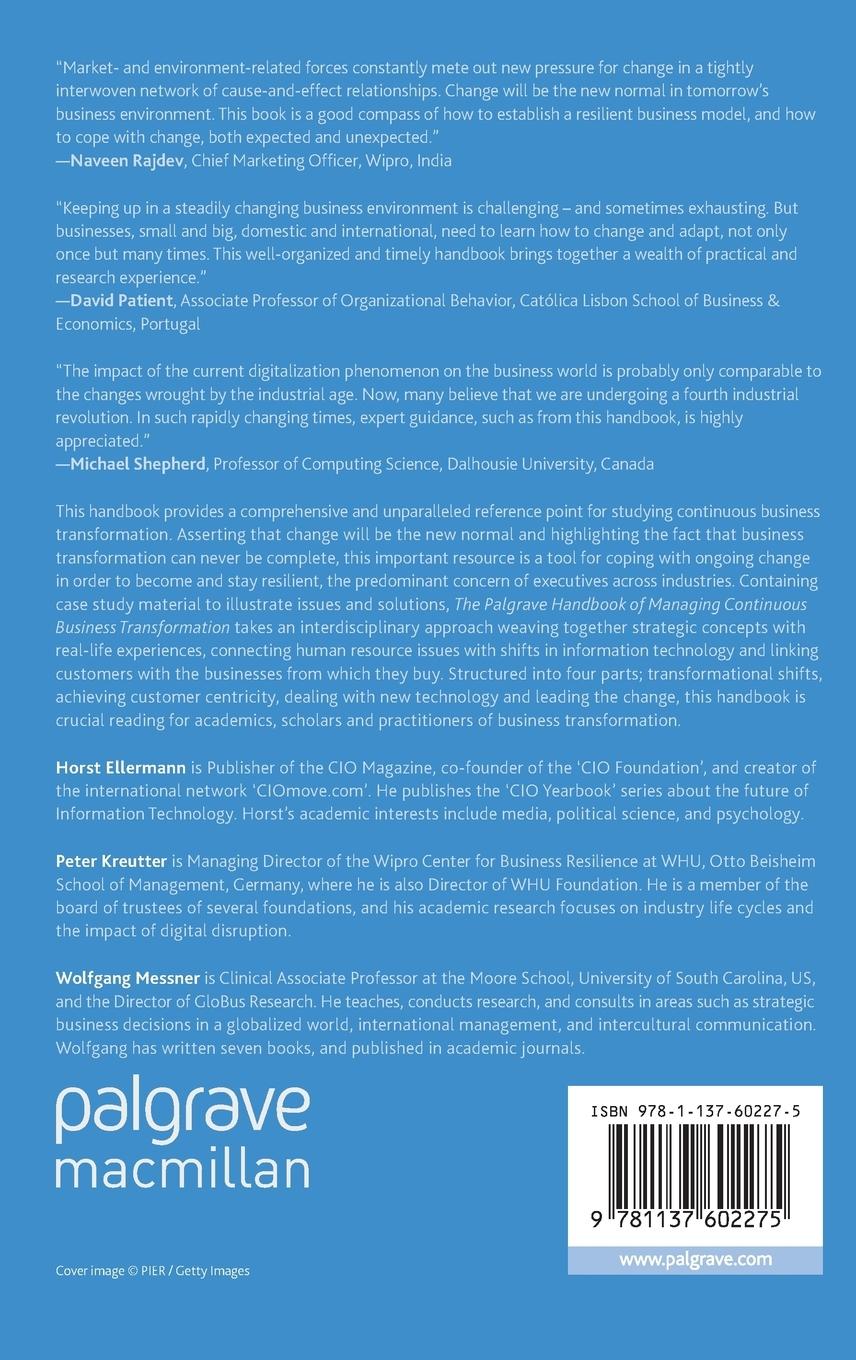 Rückseitencover The Palgrave Handbook of Managing Continuous Business Transformation