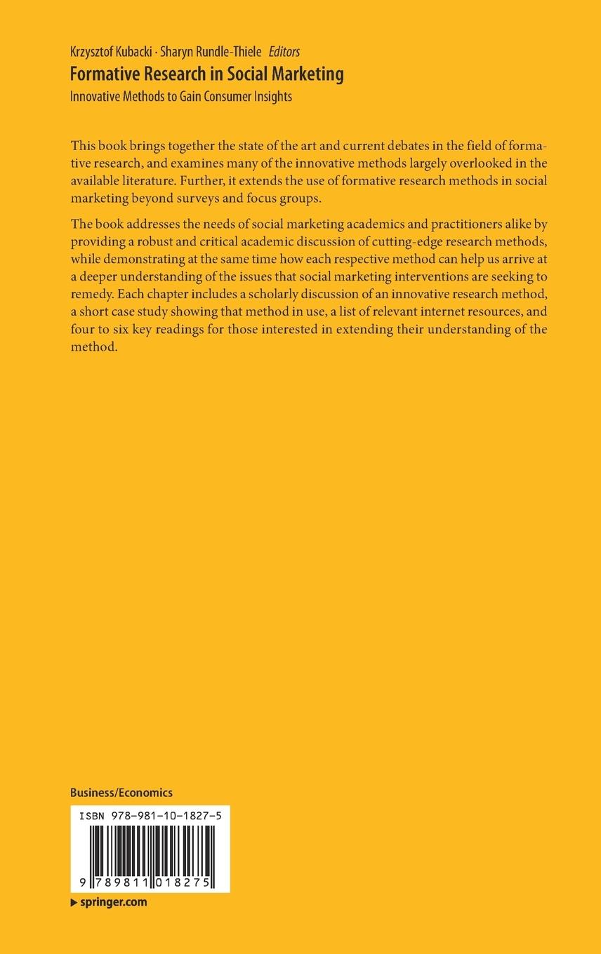 Rückseitencover Formative Research in Social Marketing