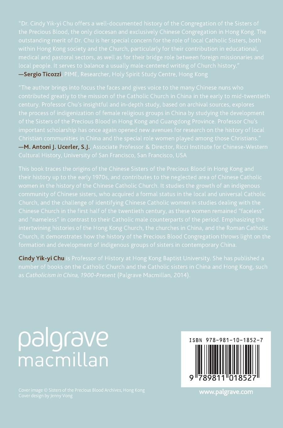 Rückseitencover The Chinese Sisters of the Precious Blood and the Evolution of the Catholic Church