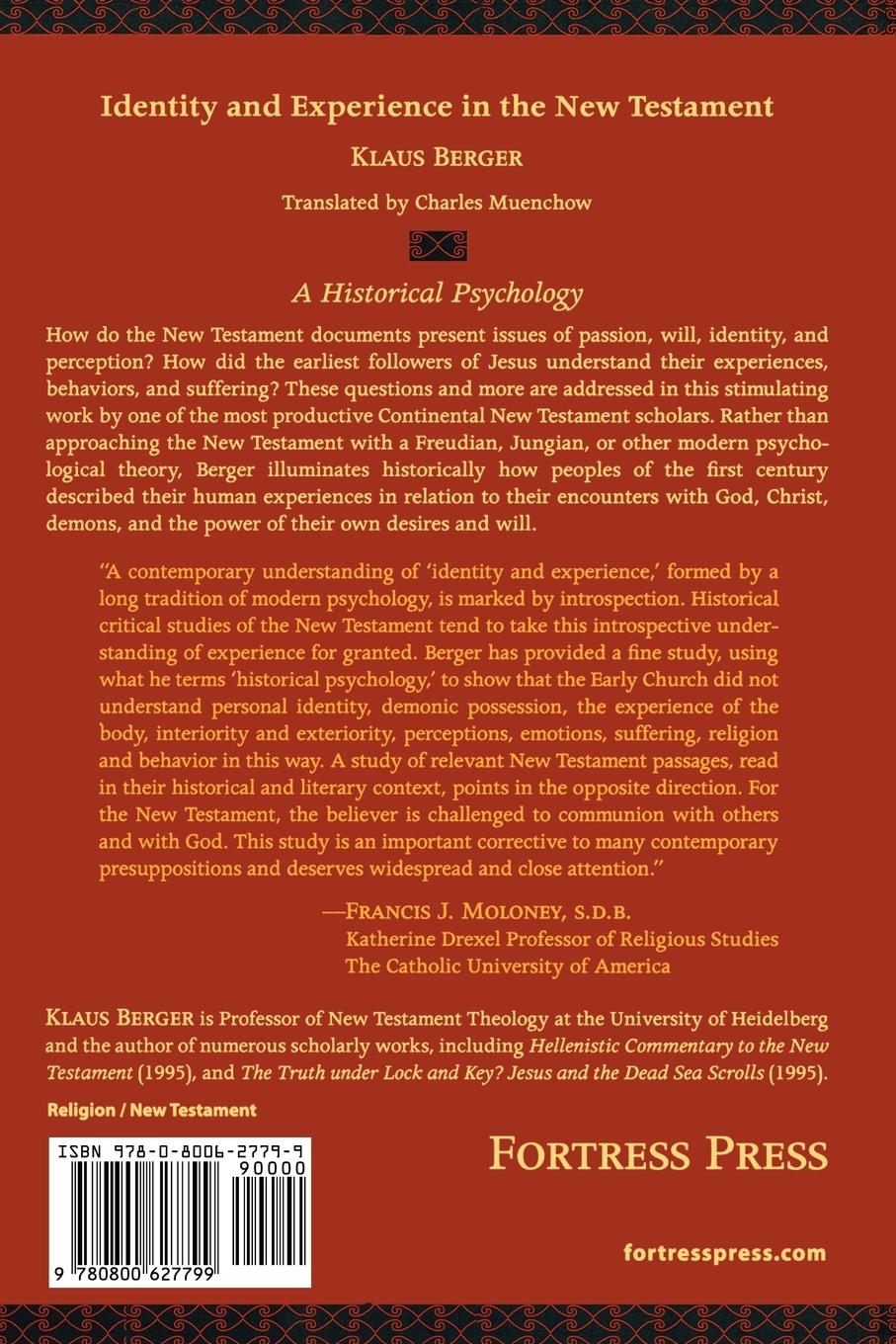 Rückseitencover Identity and Experience in the New Testament