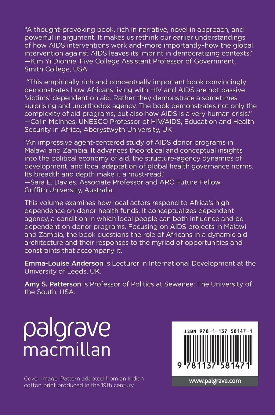 Rückseitencover Dependent Agency in the Global Health Regime