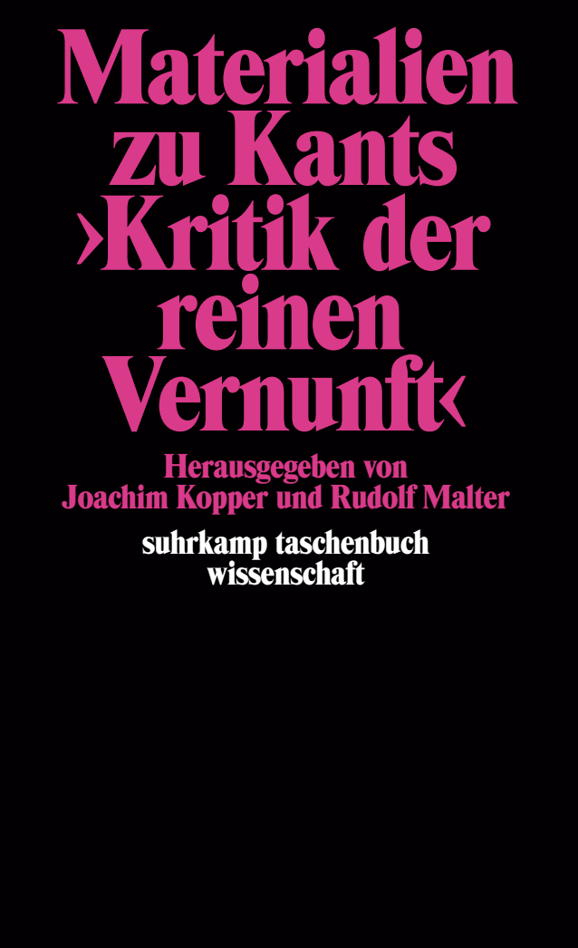 Vorderes Coverbild Materialien zu Kants »Kritik der reinen Vernunft«