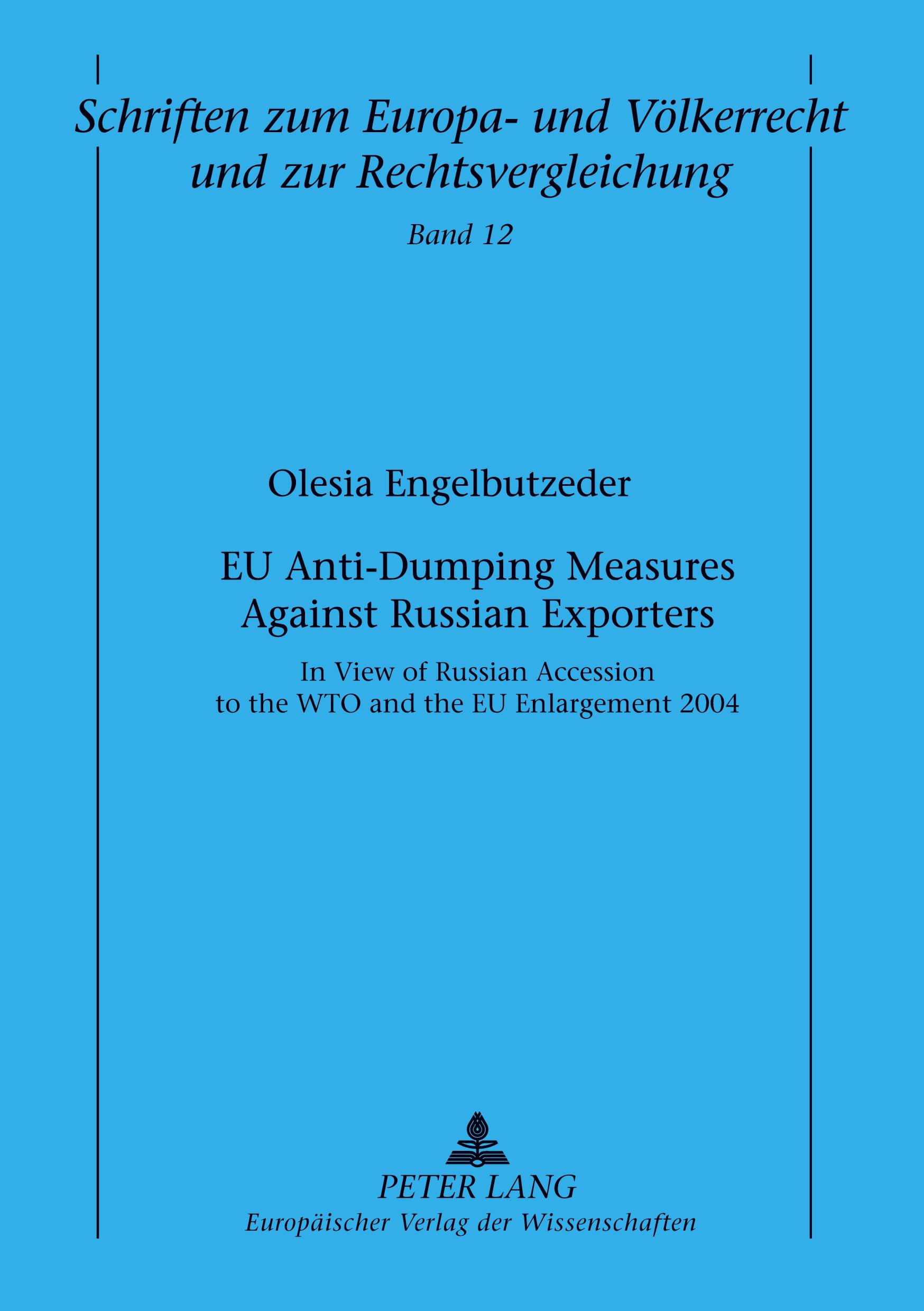 Vorderes Coverbild EU Anti-Dumping Measures Against Russian Exporters