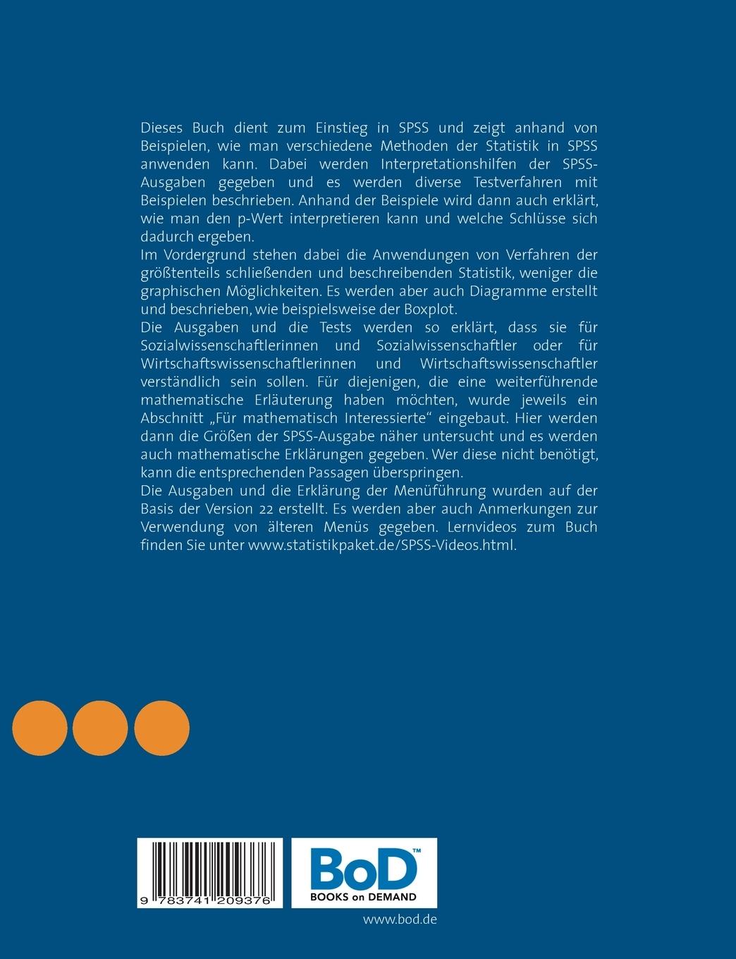 Rückseitencover Einstieg in die Datenanalyse mit SPSS