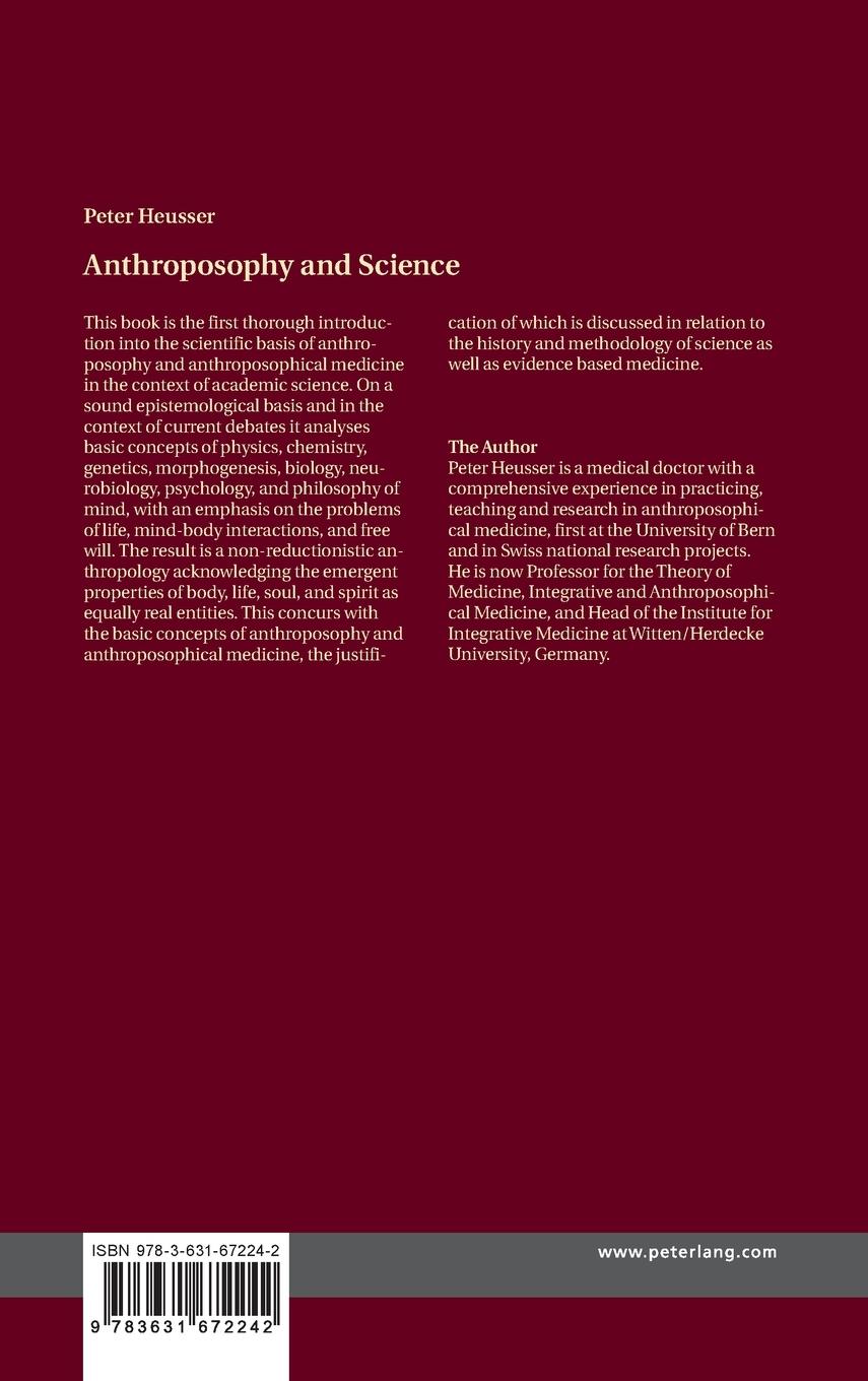 Rückseitencover Anthroposophy and Science
