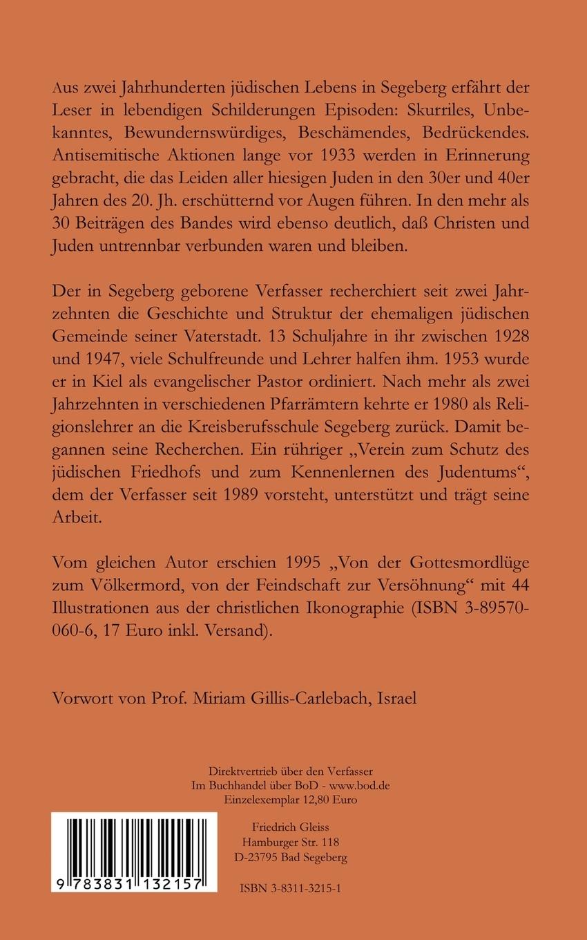 Rückseitencover Jüdisches Leben in Segeberg