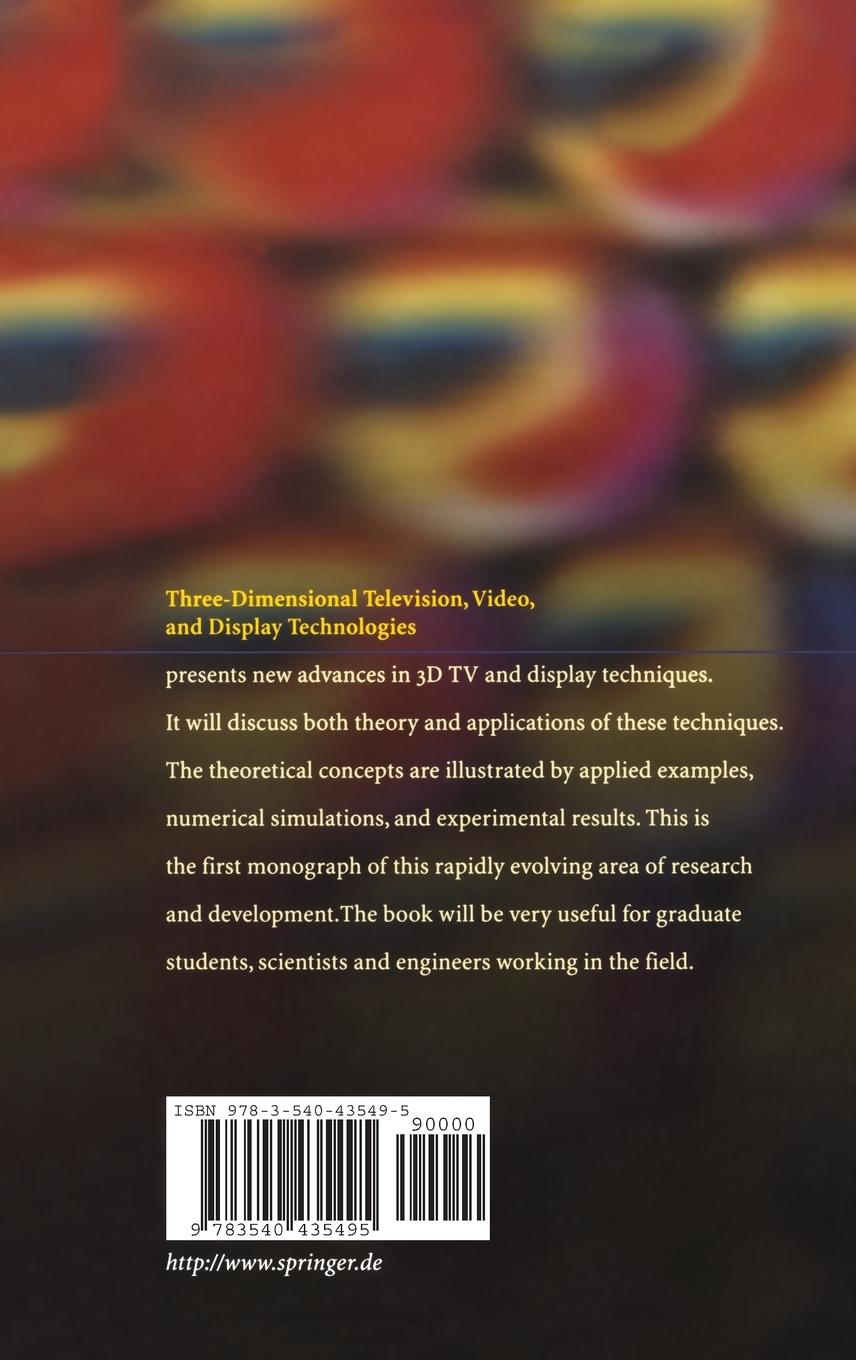 Rückseitencover Three-Dimensional Television, Video, and Display Technologies