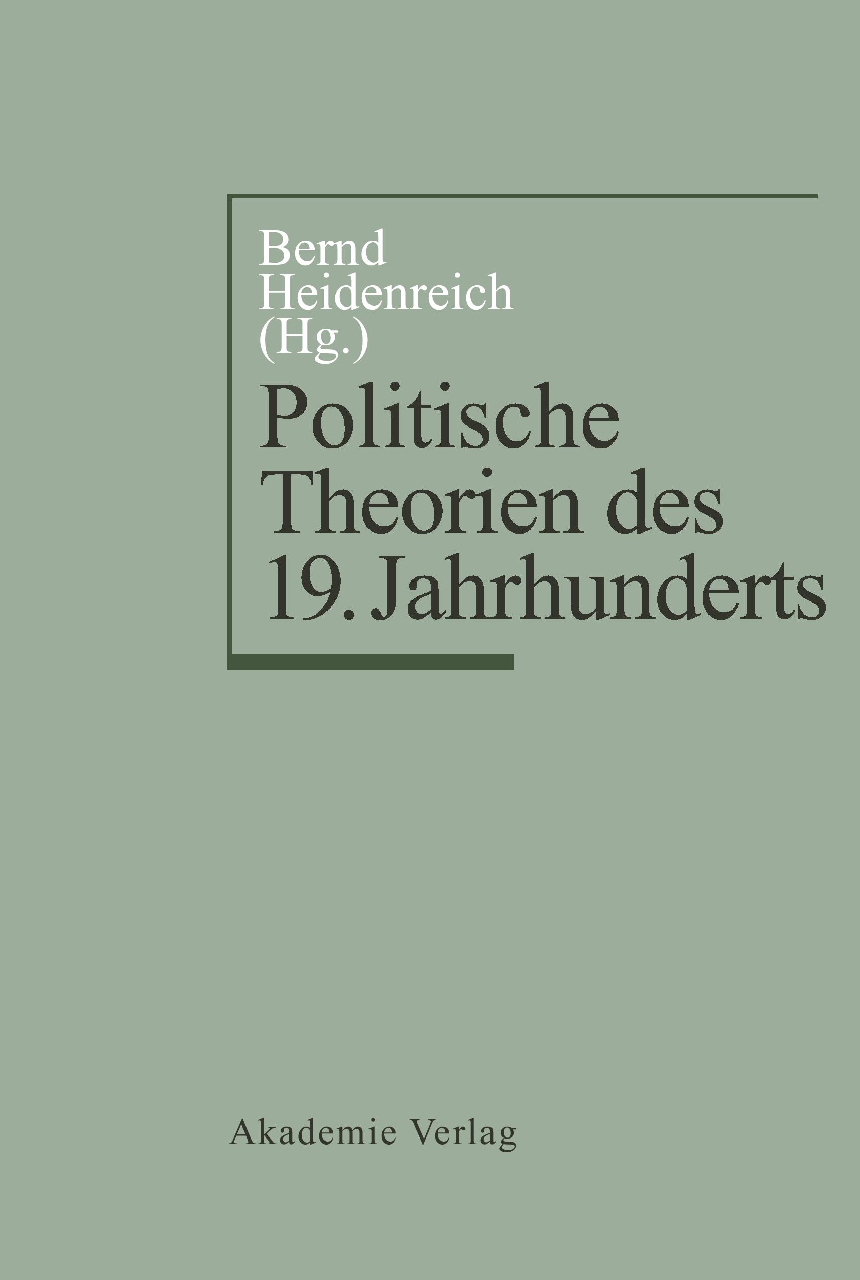 Vorderes Coverbild Politische Theorien des 19. Jahrhunderts