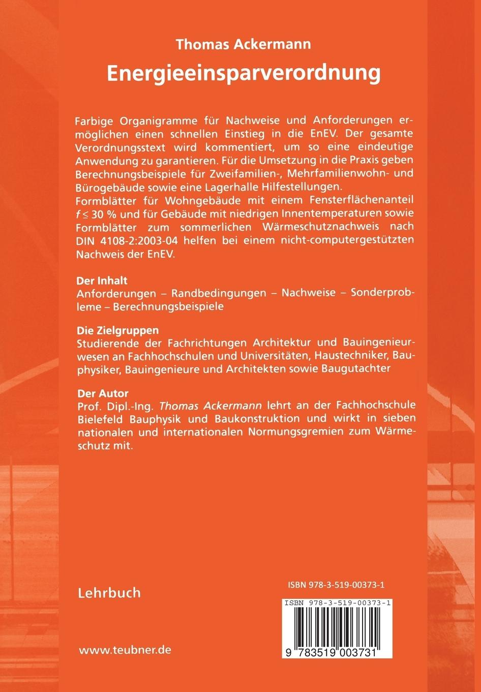 Rückseitencover Energieeinsparverordnung