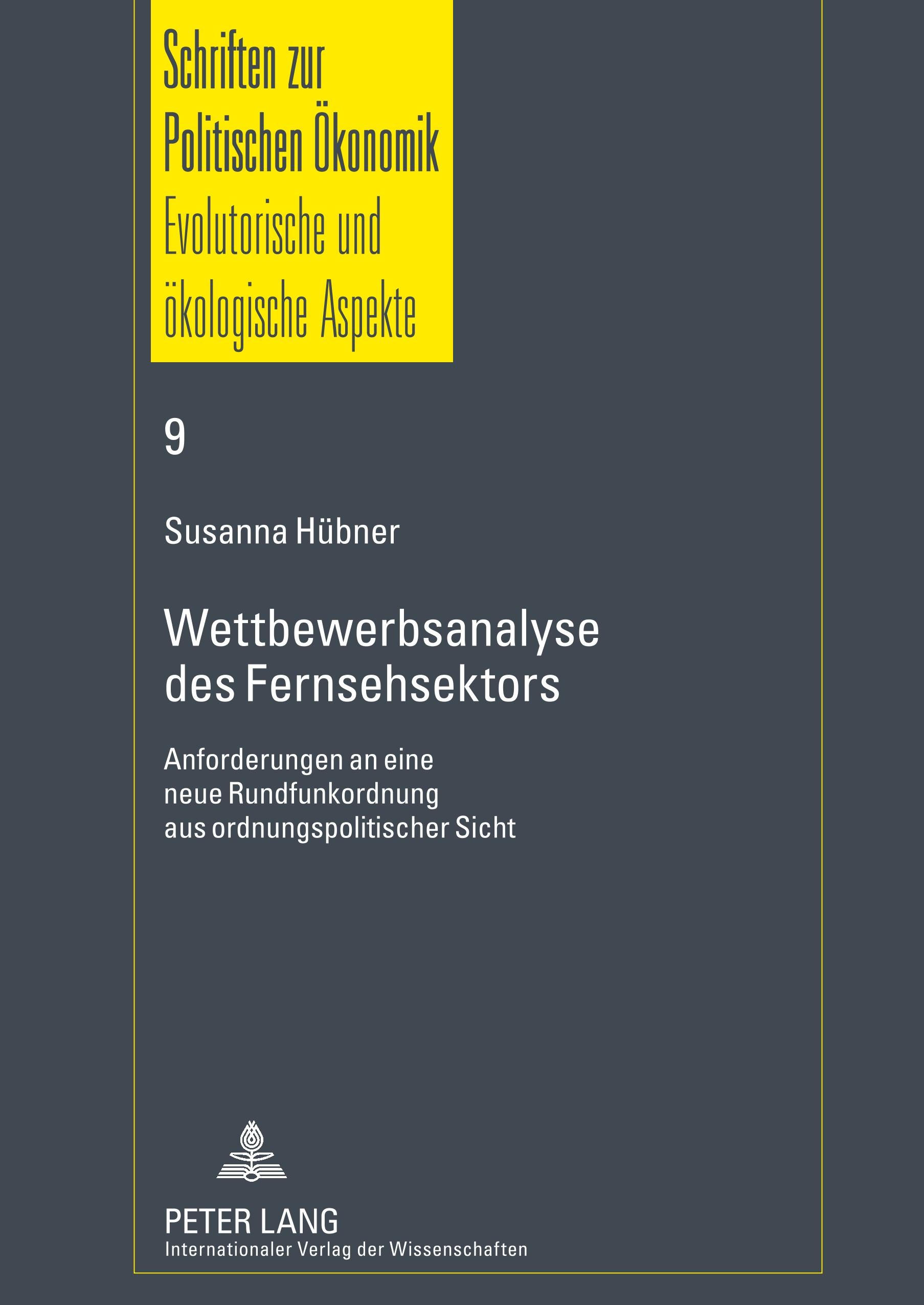 Vorderes Coverbild Wettbewerbsanalyse des Fernsehsektors